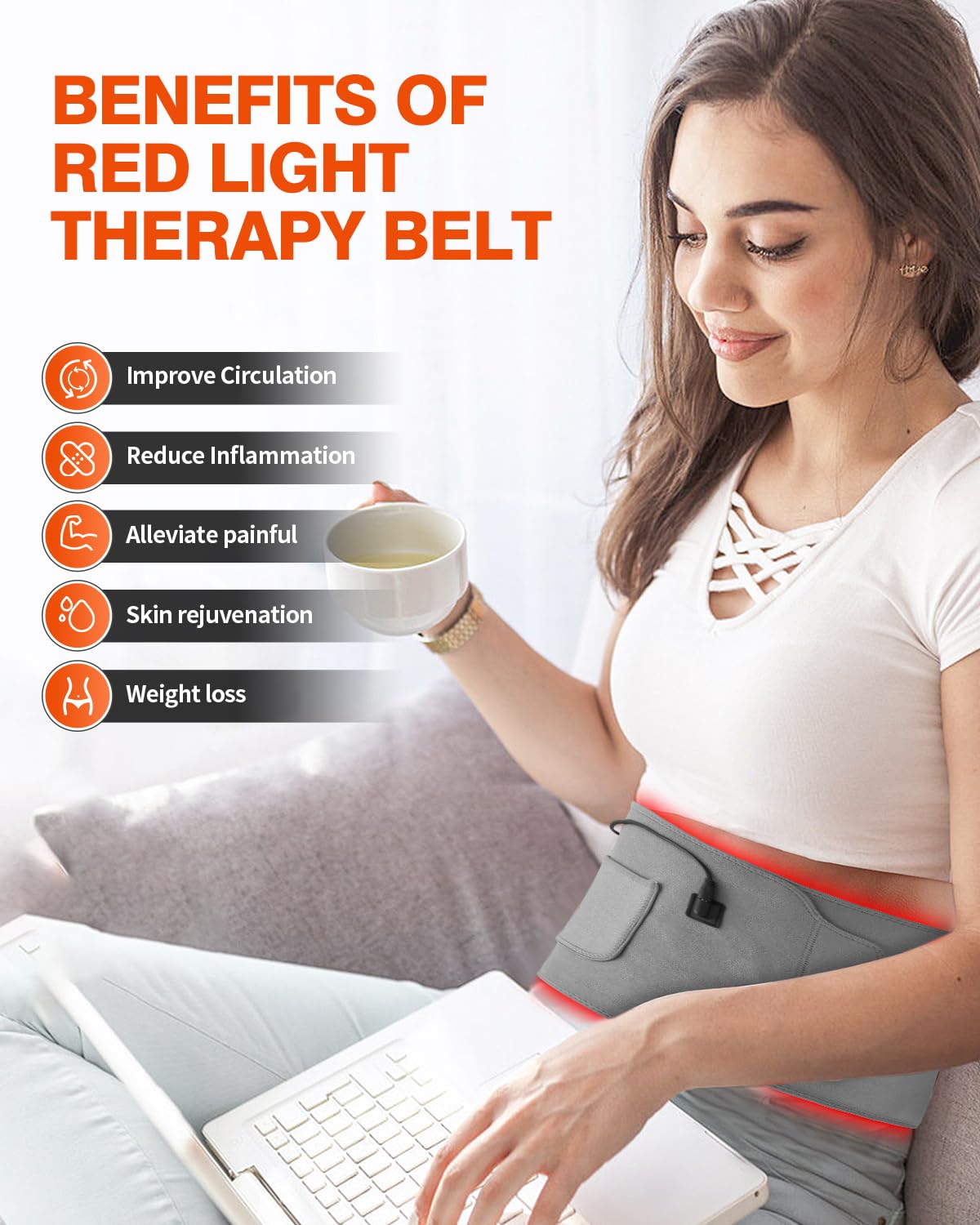 YIPFREE red light therapy belt extension strap enabling longer coverage