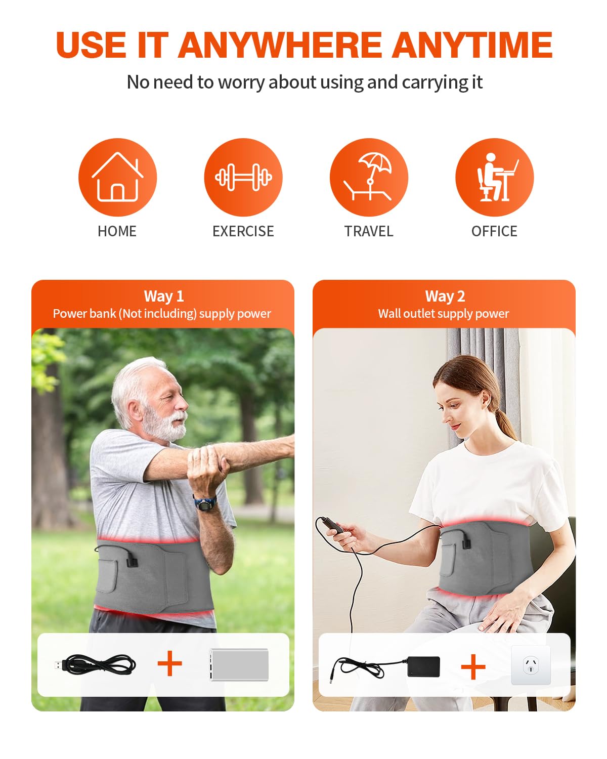 YIPFREE red light therapy belt pulse mode illustrating dynamic pulsing options