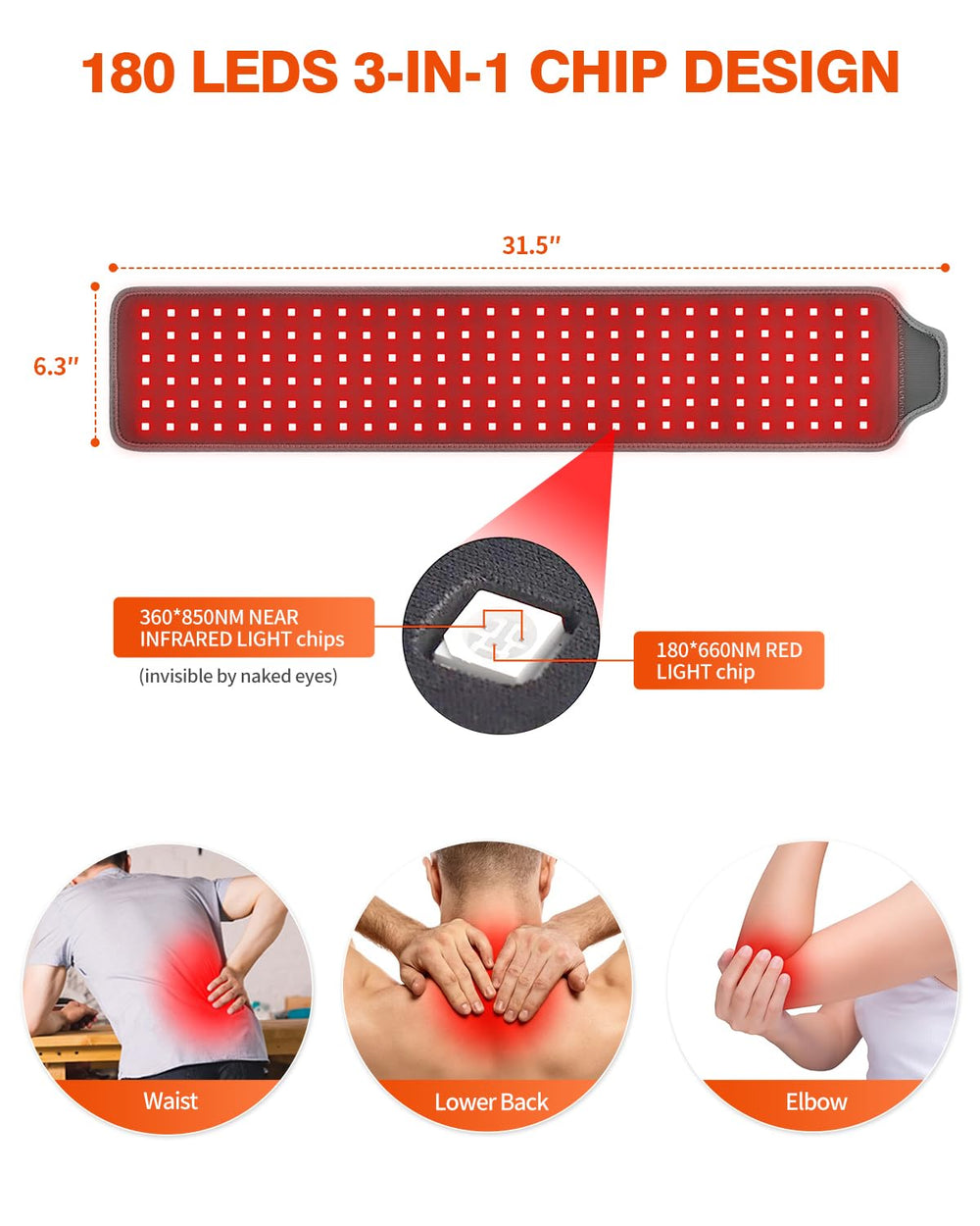 YIPFREE red light therapy belt shoulder wrap for targeted neck and shoulder comfort