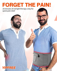 YIPFREE red light therapy belt waist wrap delivering lower back and hip coverage