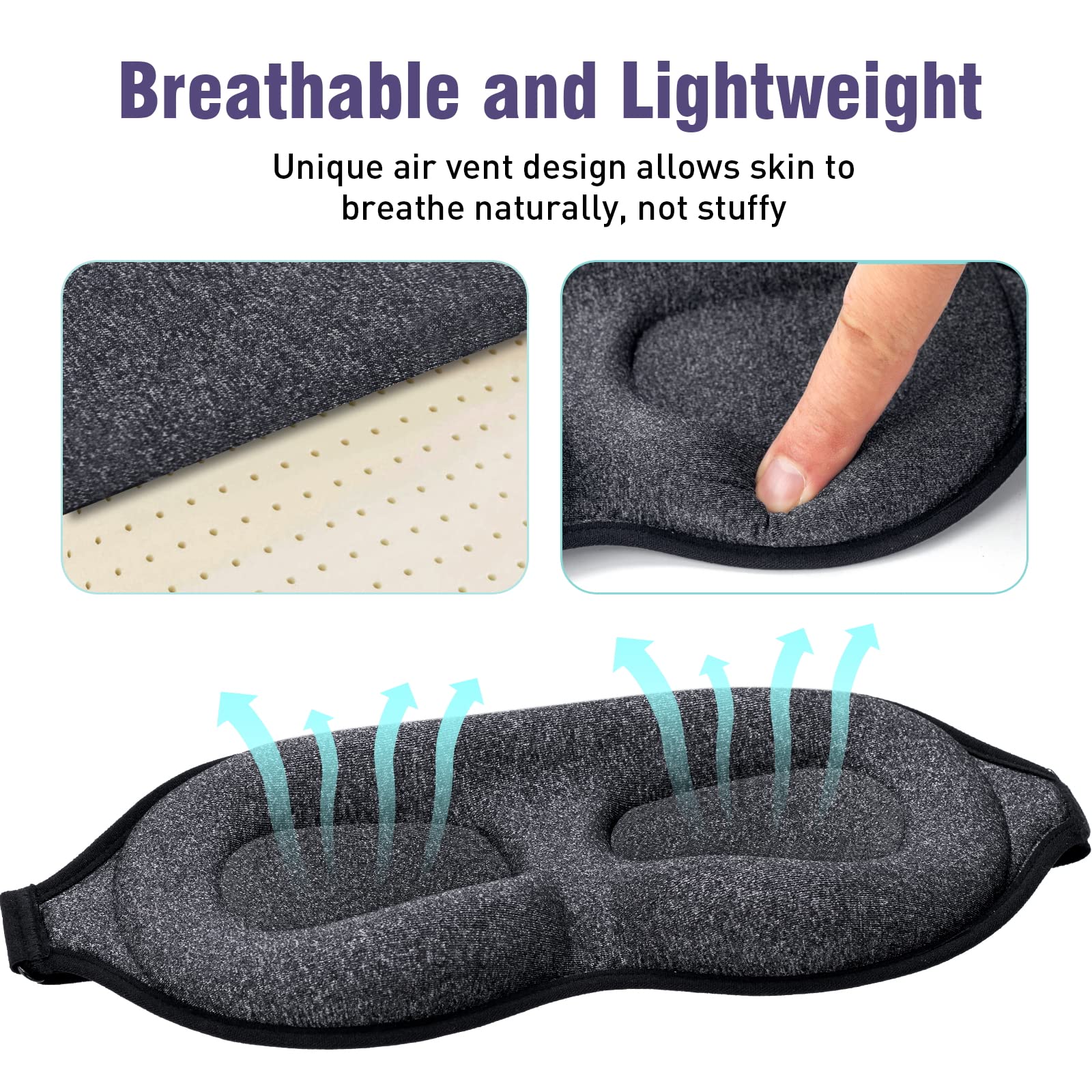 Large 3D eye sockets prevent makeup smudges and allow blinking freely