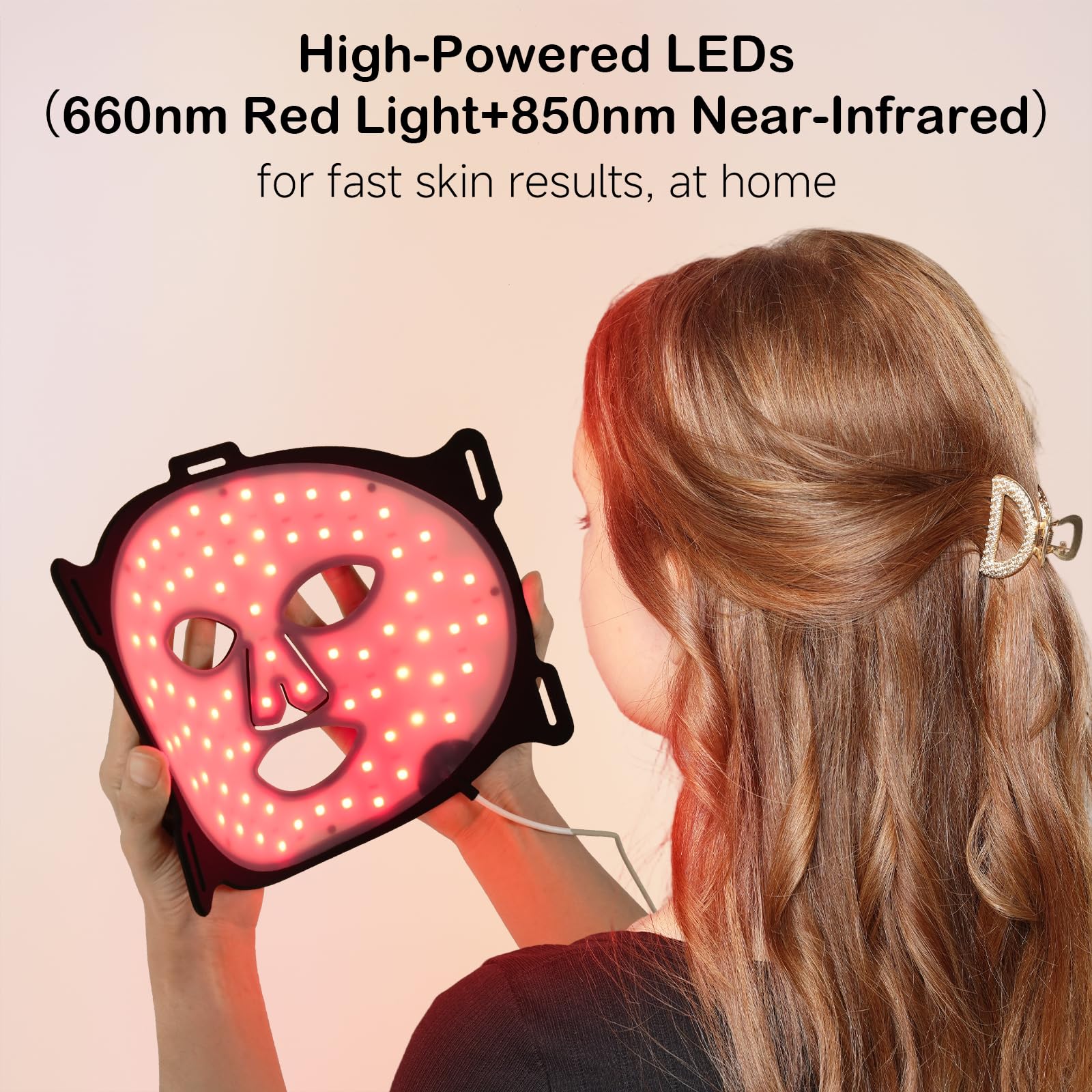 YKeluxon dual-wavelength 660-850nm LEDs enable precise light therapy.