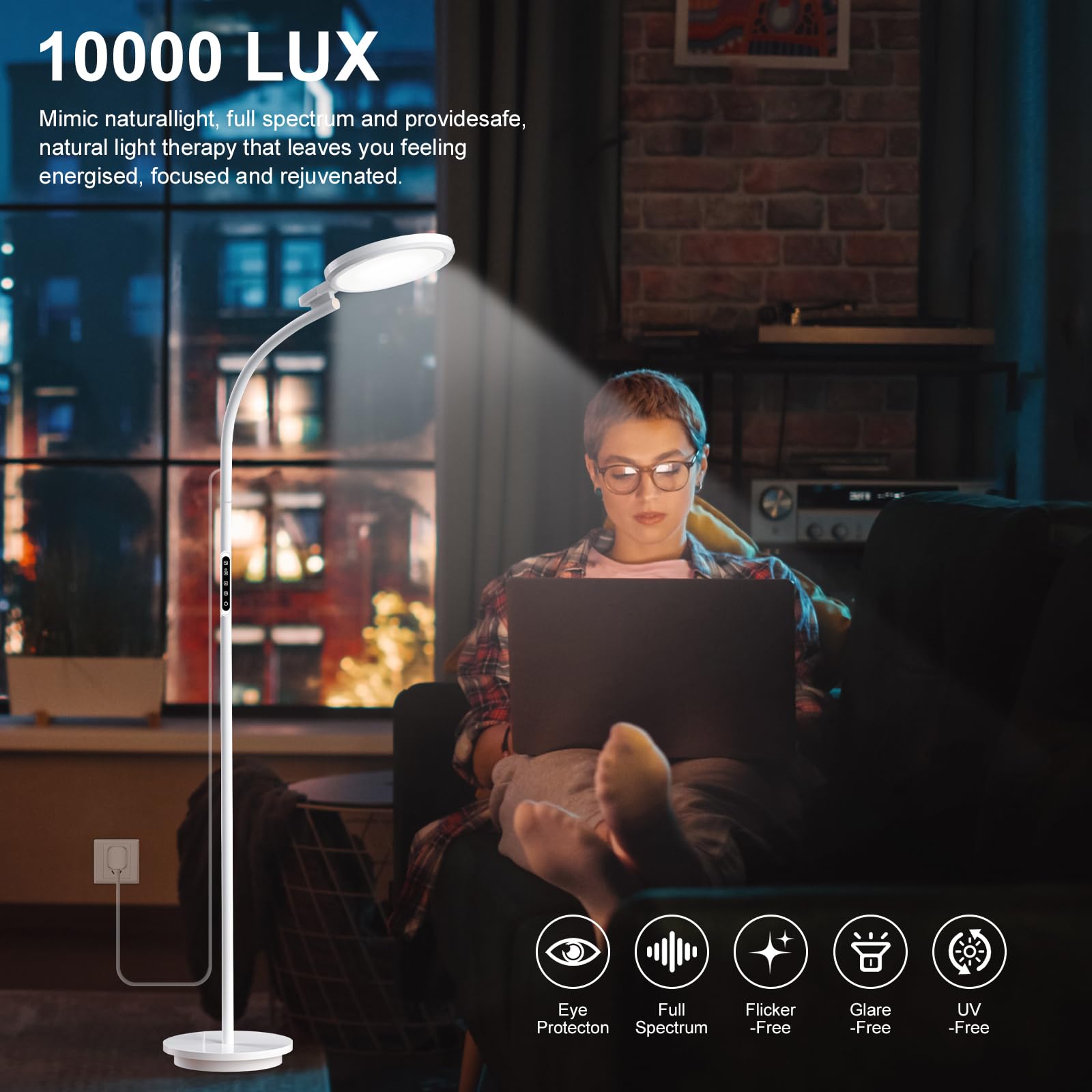 YKoliron 10000-lux sunlight-simulation panel powers energizing daily routines.
