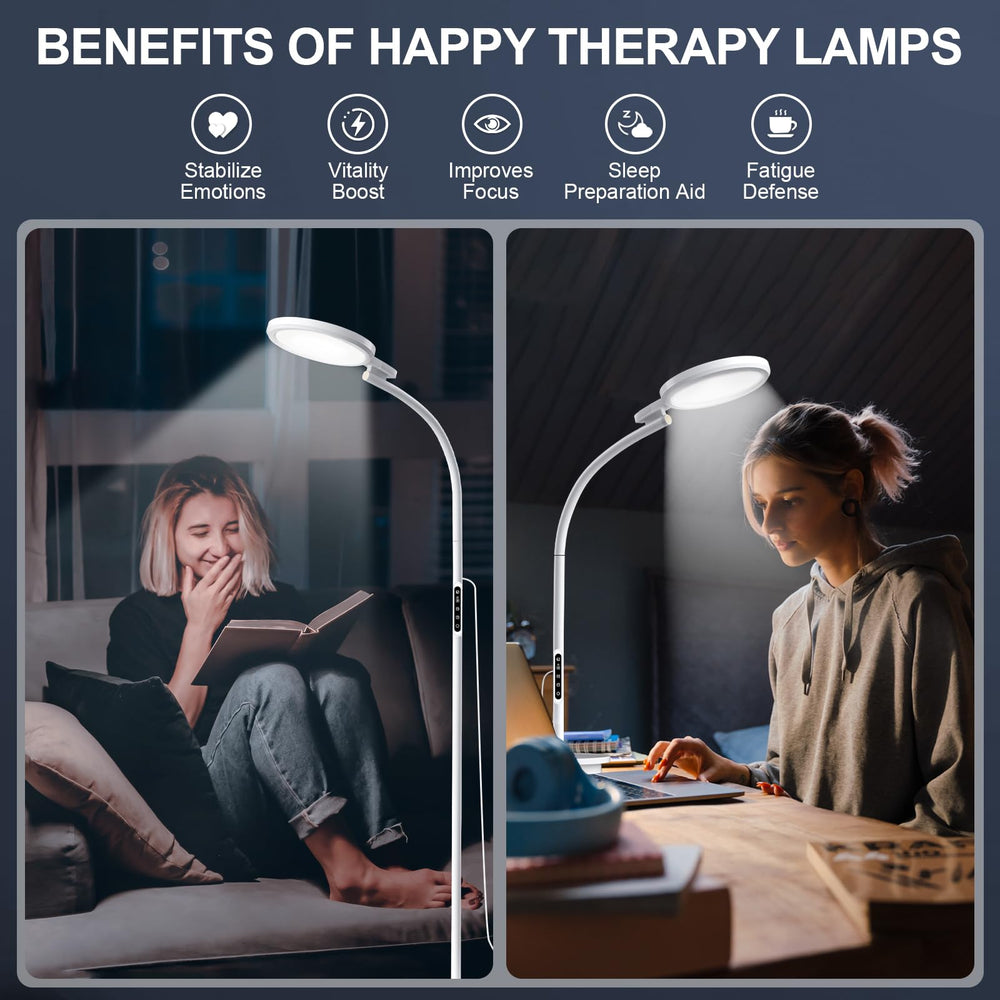 YKoliron light therapy lamp remote control enables easy adjustments.