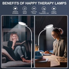 YKoliron light therapy lamp remote control enables easy adjustments.