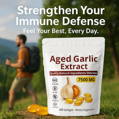 YLOTRE Elare garlic bottle on a morning routine shelf for daily wellness.