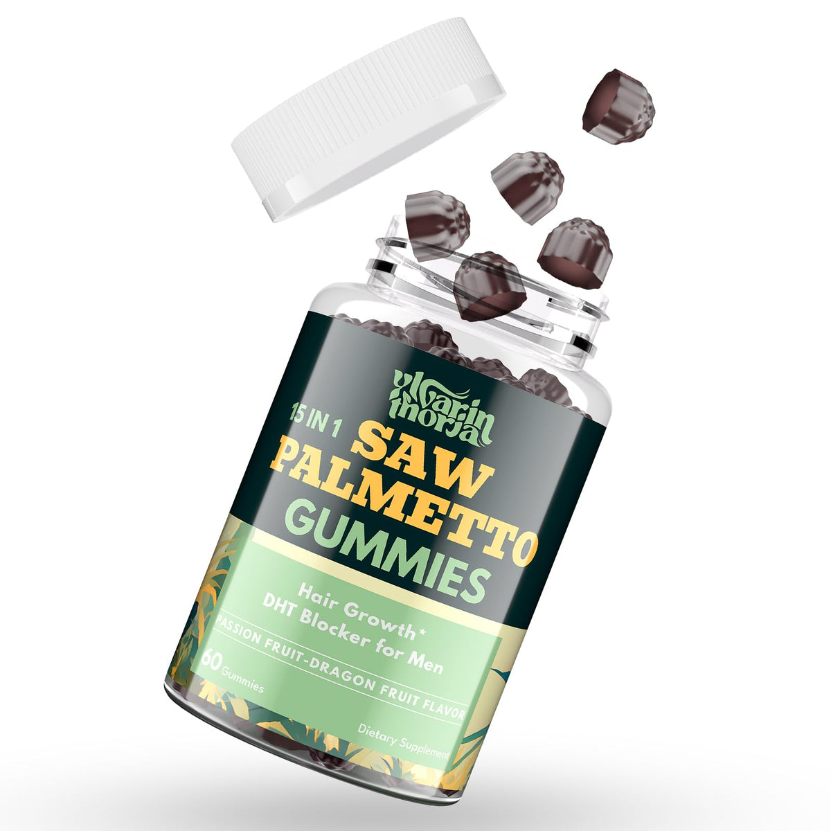 YLVARIN THORIA Saw Palmetto Gummies bottle for daily use and potential hair support