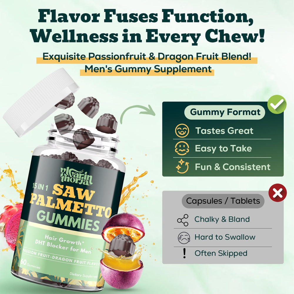 YLVARIN THORIA gummies show passionfruit and dragonfruit visuals for flavor appeal