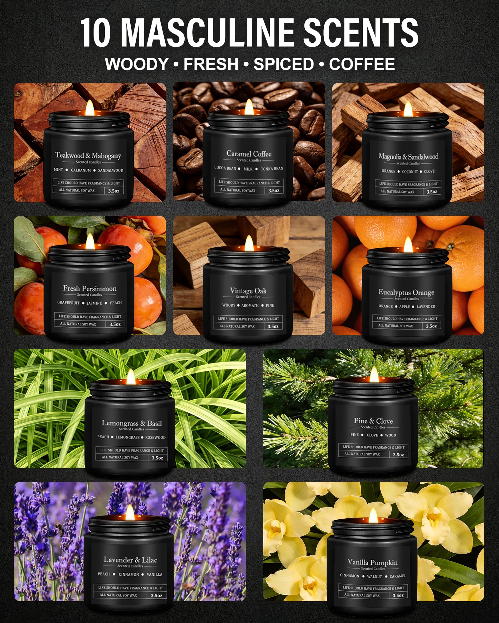 YMing pine candle offers fresh aroma to brighten bedrooms and workspaces.