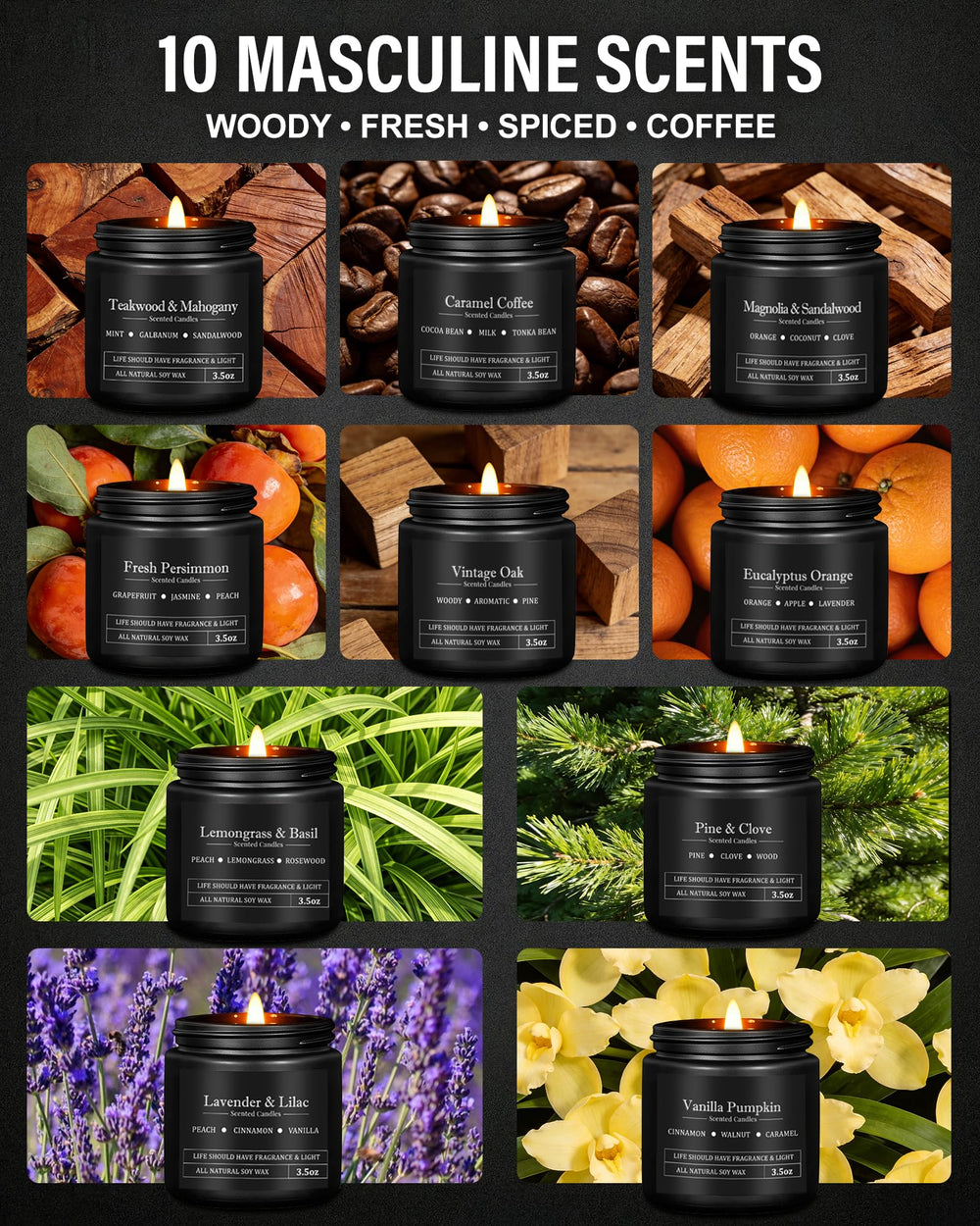 YMing pine candle offers fresh aroma to brighten bedrooms and workspaces.