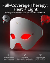 YNTU eye mask showing mode panel with four selectable LED modes.