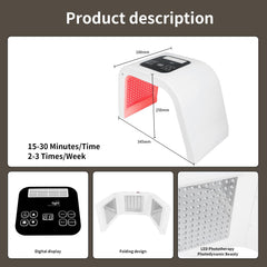 YOARDAH LED Face Red Light Mask seven-color modes dial for customization