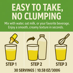 YOCMIPS Morning Would powder dissolves easily for a refreshing, no-clump drink.