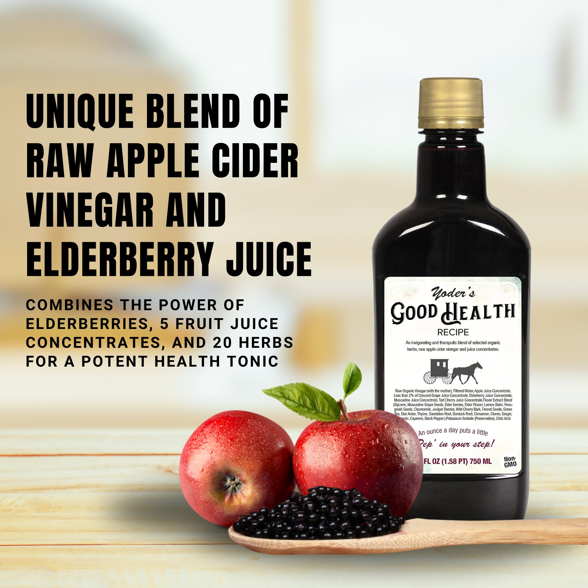 Yoder Naturals Good Health Recipe dropper cap enables precise use