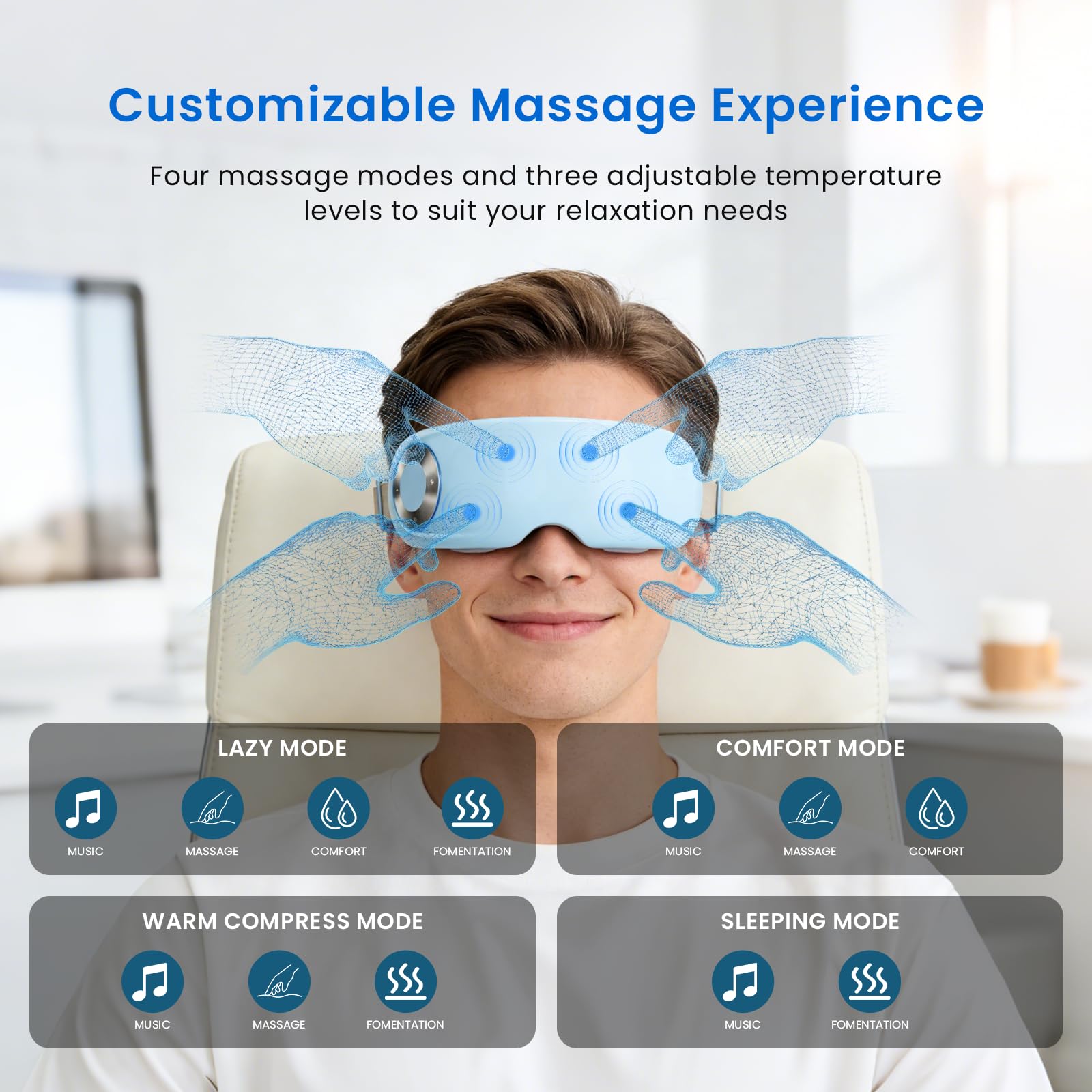 YOEYOU eye massager Bluetooth music for personalized spa moment