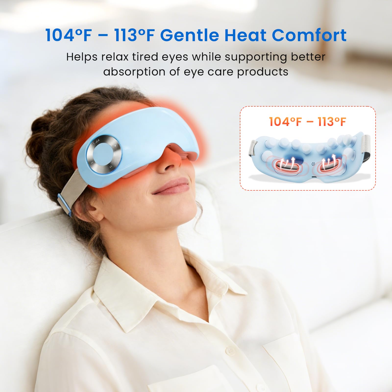 YOEYOU eye massager with silicone massage caps for gentle relief