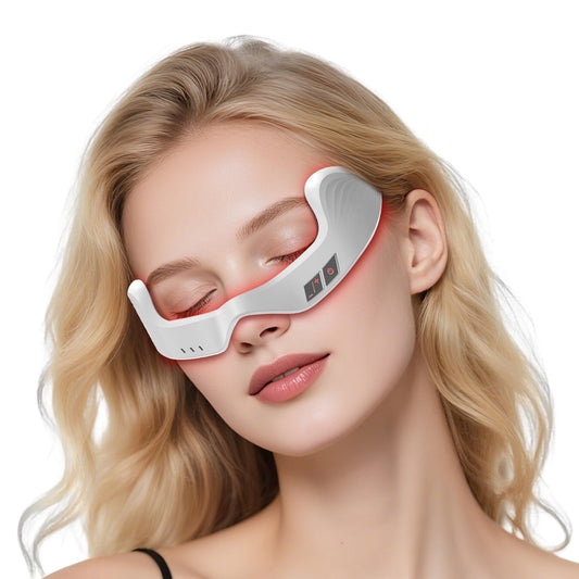 YOEYOU red-light eye massager wraparound design for hands-free refreshing sessions.