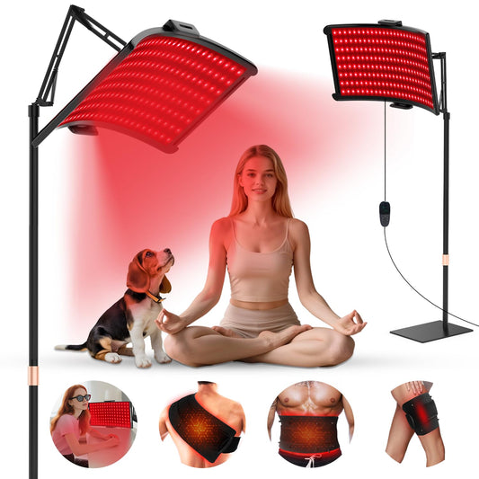 YOEYOU red light therapy lamp front view for skin care sessions.