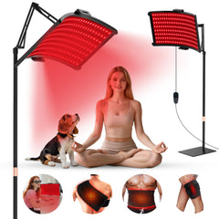 YOEYOU red light therapy lamp front view for skin care sessions.