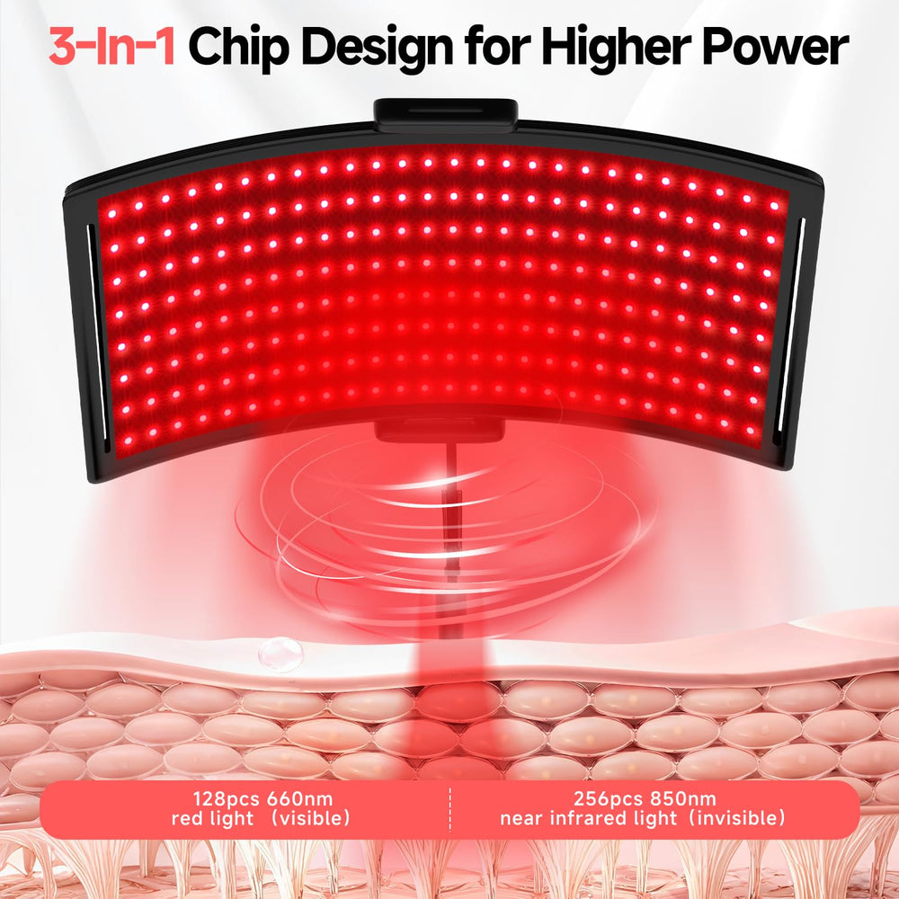 YOEYOU red light therapy panel for back use with broad-spectrum LEDs.
