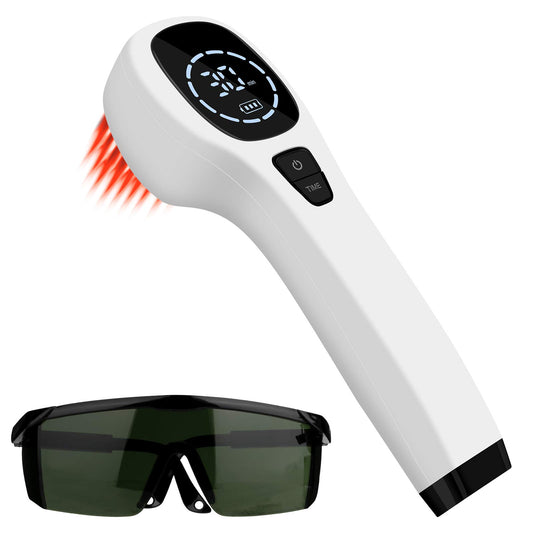Yofalo cold laser device front view showing compact design for travel