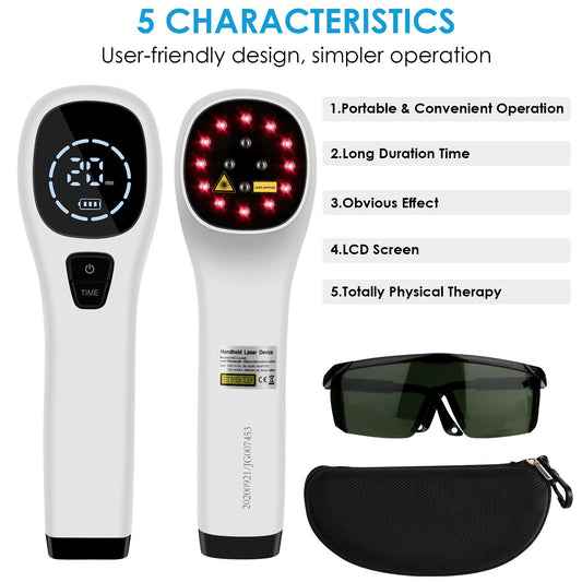 Yofalo cold laser device side angle highlights portable, travel-ready size