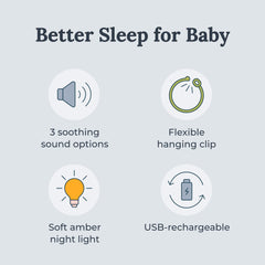 Yogasleep Hushh amber night light guides night checks without waking baby.