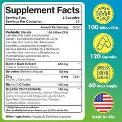 Yoghuaty H. Pylori Defense capsules closeup highlights 100B CFU probiotic blend