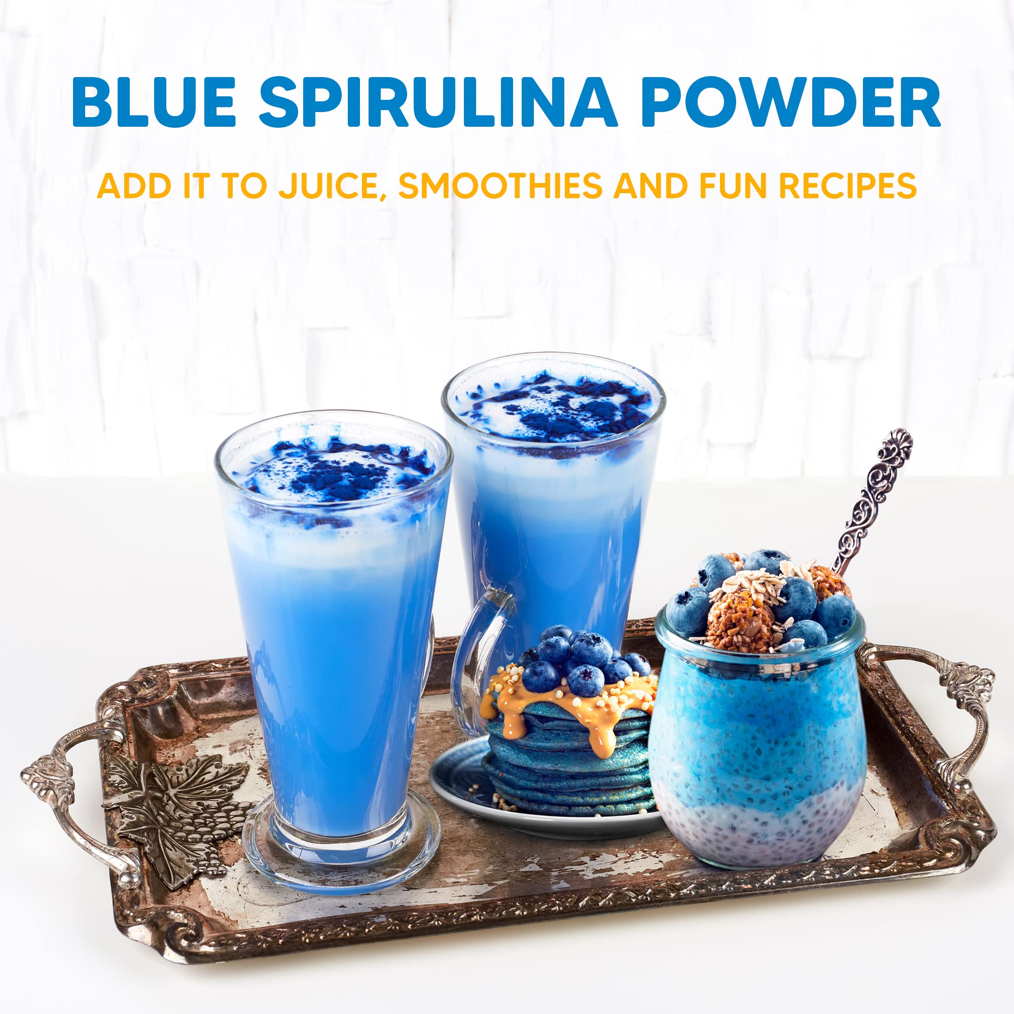 Yogi Super Foods blue spirulina powder used in baking for blue treats