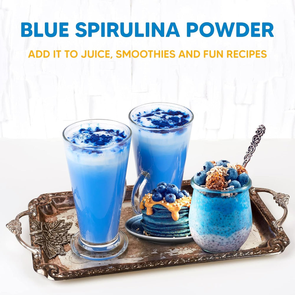 Yogi Super Foods blue spirulina powder sustainably sourced and responsibly produced.