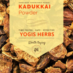 YOGIS HERBS Kadukkai powder pack for fresh haritaki and digestive comfort.