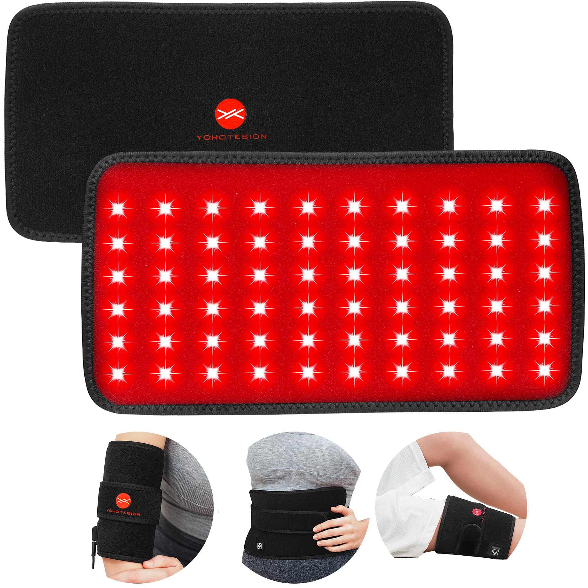 YOHOTESION Red Light Therapy Wrap on the back offering warm, relaxing sessions.