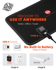 YOHOTESION USB-C powered unit for convenient charging at home or away.