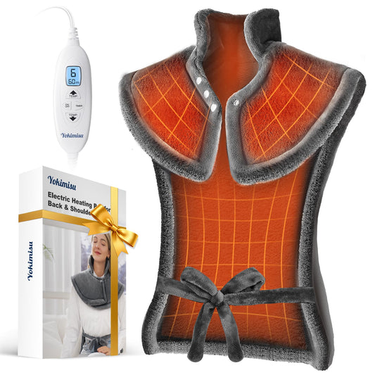 Yokimisu heating pad hugs neck and shoulders with secure coverage