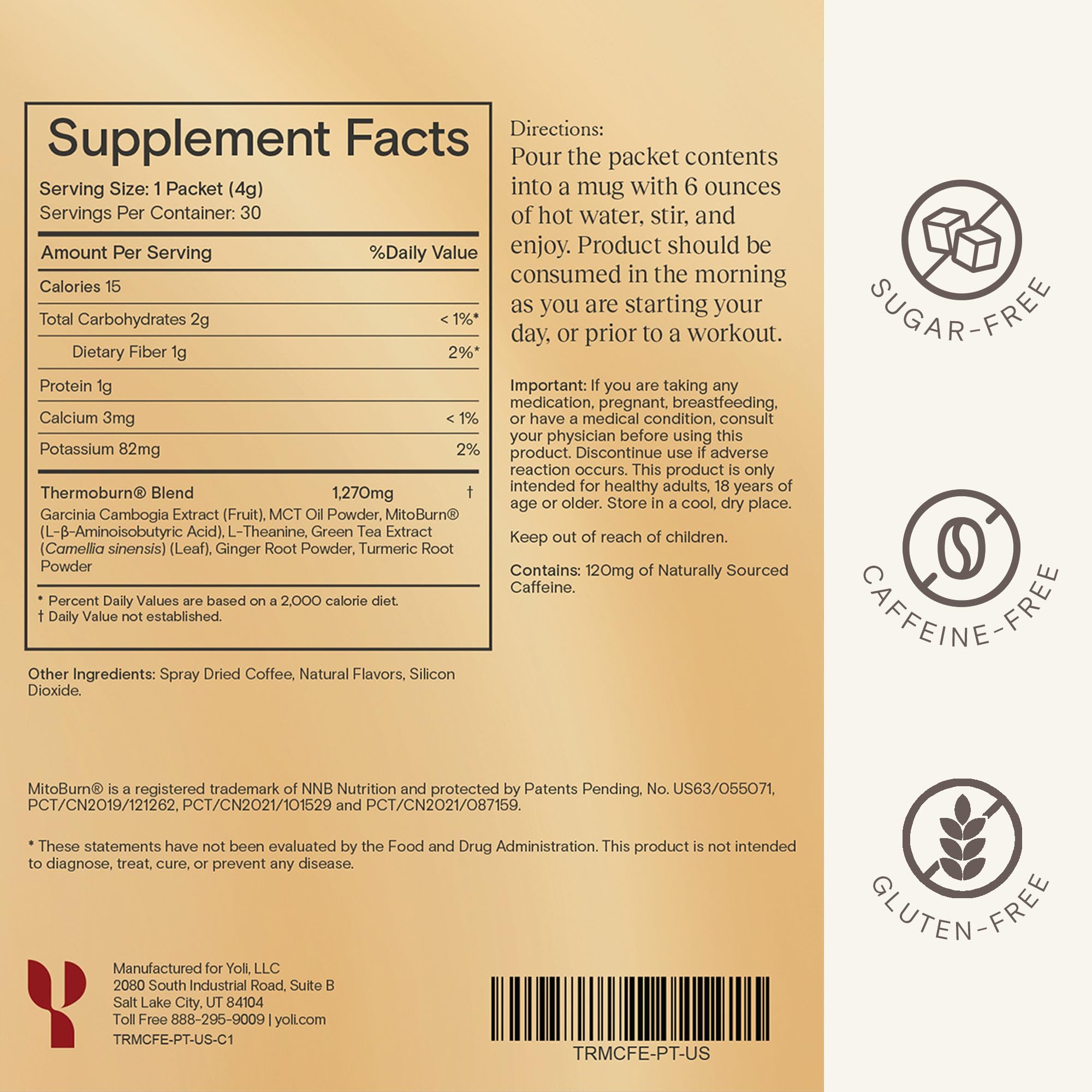 Yoli CaféTrim coffee cup highlighting coffee flavor and appetite support