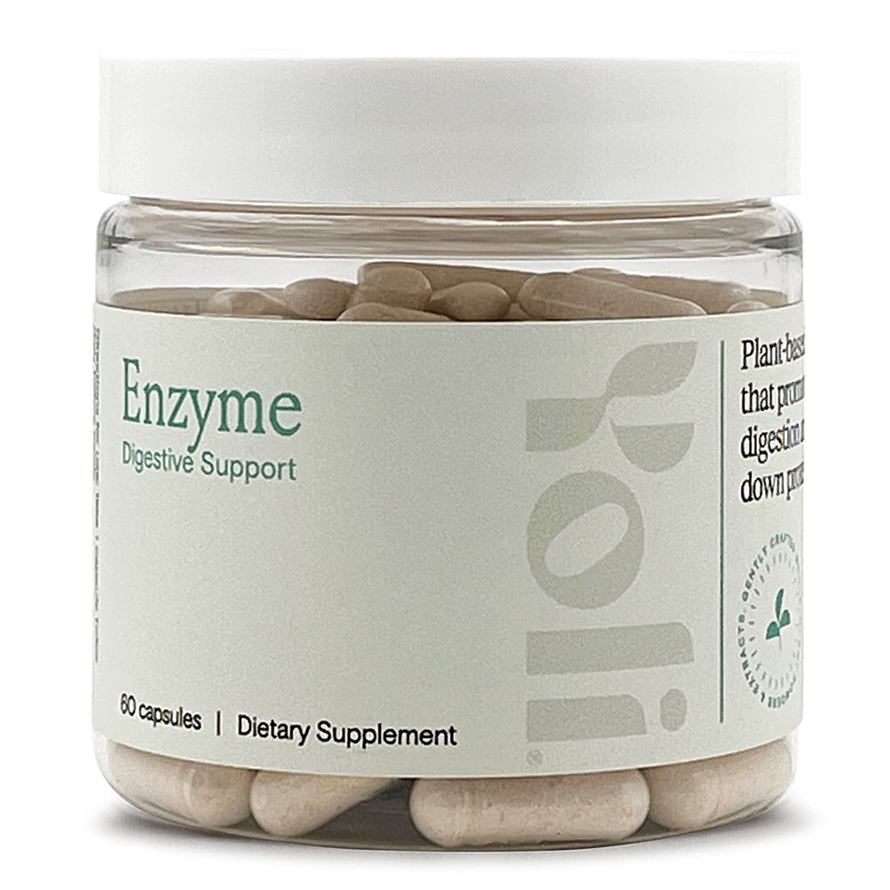 Yoli Enzyme bottle front offers daily digestive support before meals.