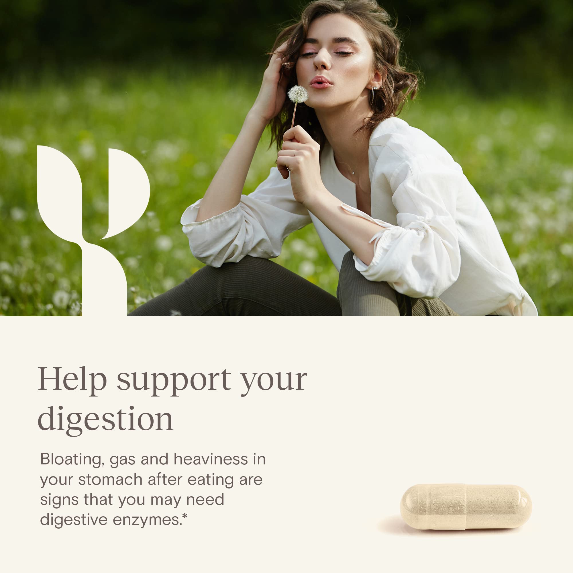 Yoli Enzyme bottle with meal scene implies pre-meal enzyme support.