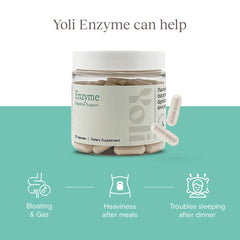 Yoli Enzyme capsules pour shows simple pre-meal use for digestion.