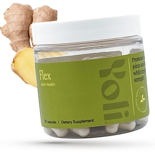Yoli Flex bottle front for daily joint support and easy supplementation.