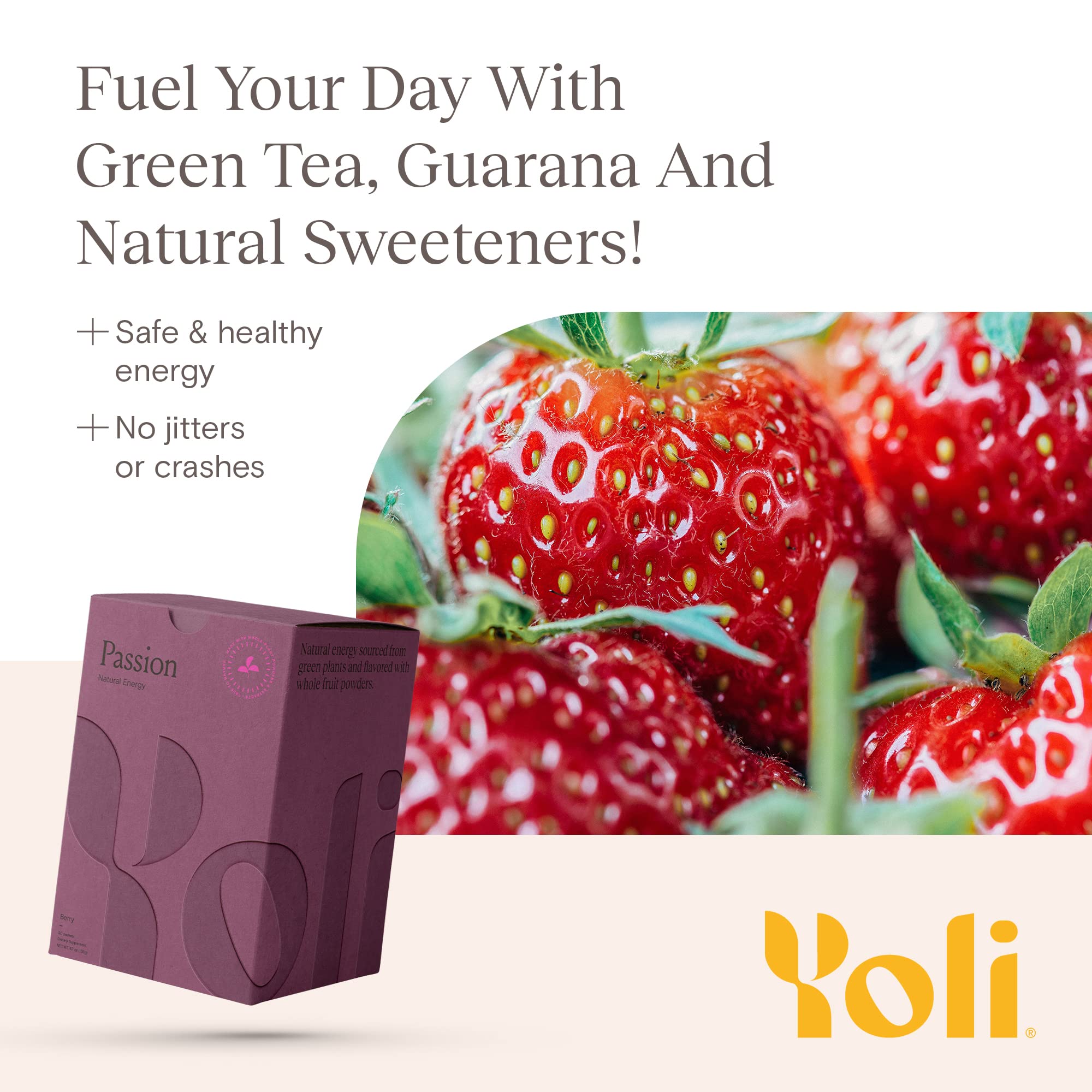 Yoli Passion Berry packets ready to mix for clean hydration.
