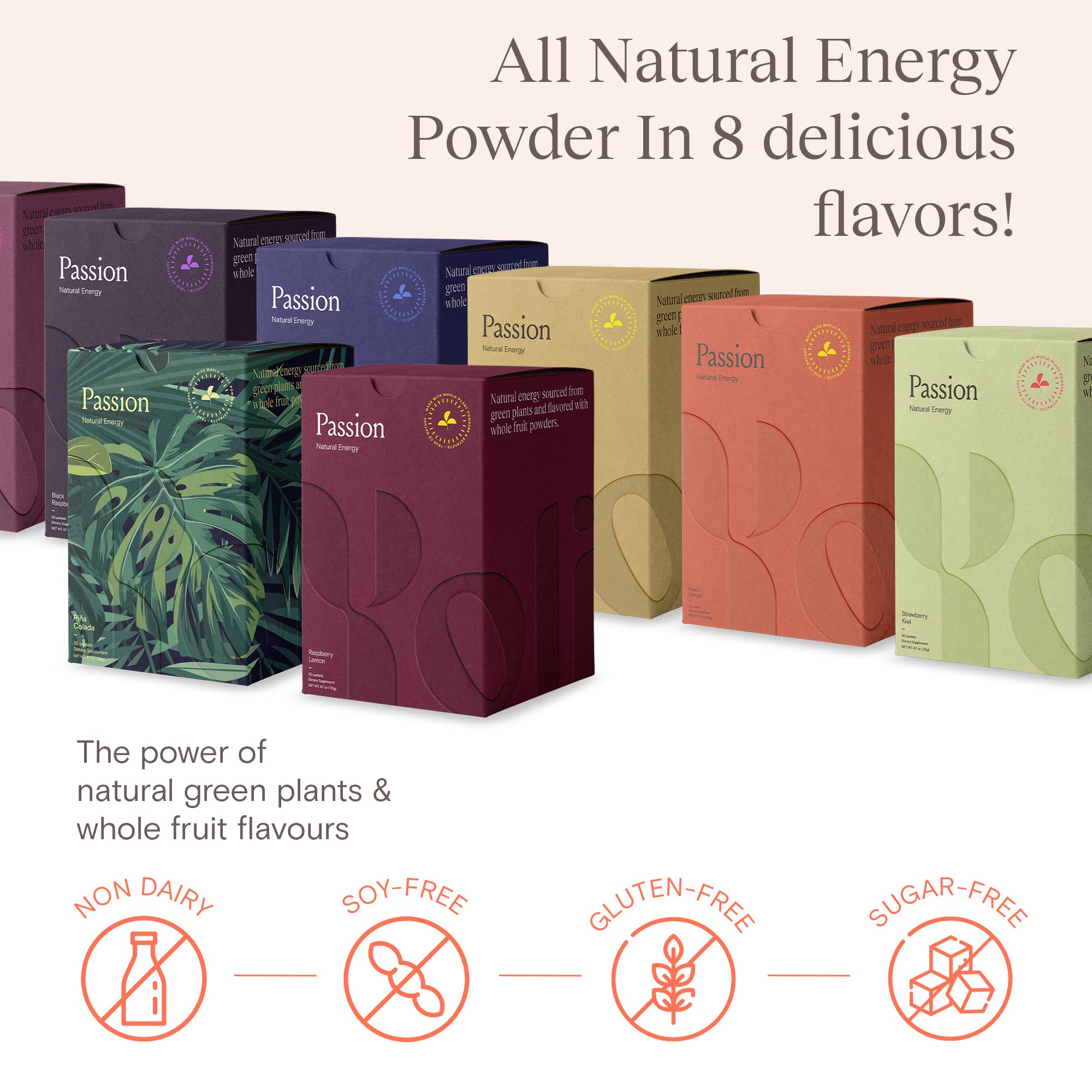 Yoli Passion energy Pina Colada splash suggesting tropical flavor and zest