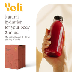 Yoli Passion energy drink with natural sweeteners for smoother taste.