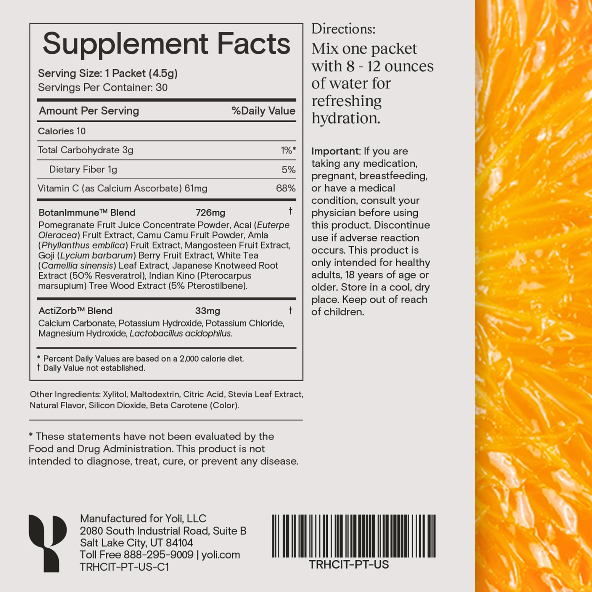 Yoli Truth ActiZorb blend icon on packaging.