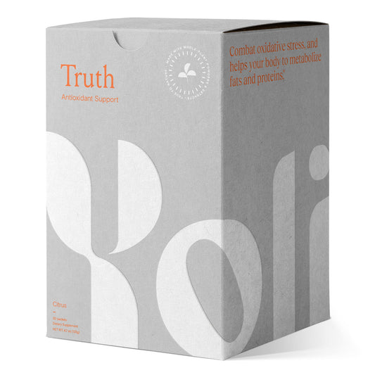 Yoli Truth citrus bottle ready for a refreshing immune-support drink.