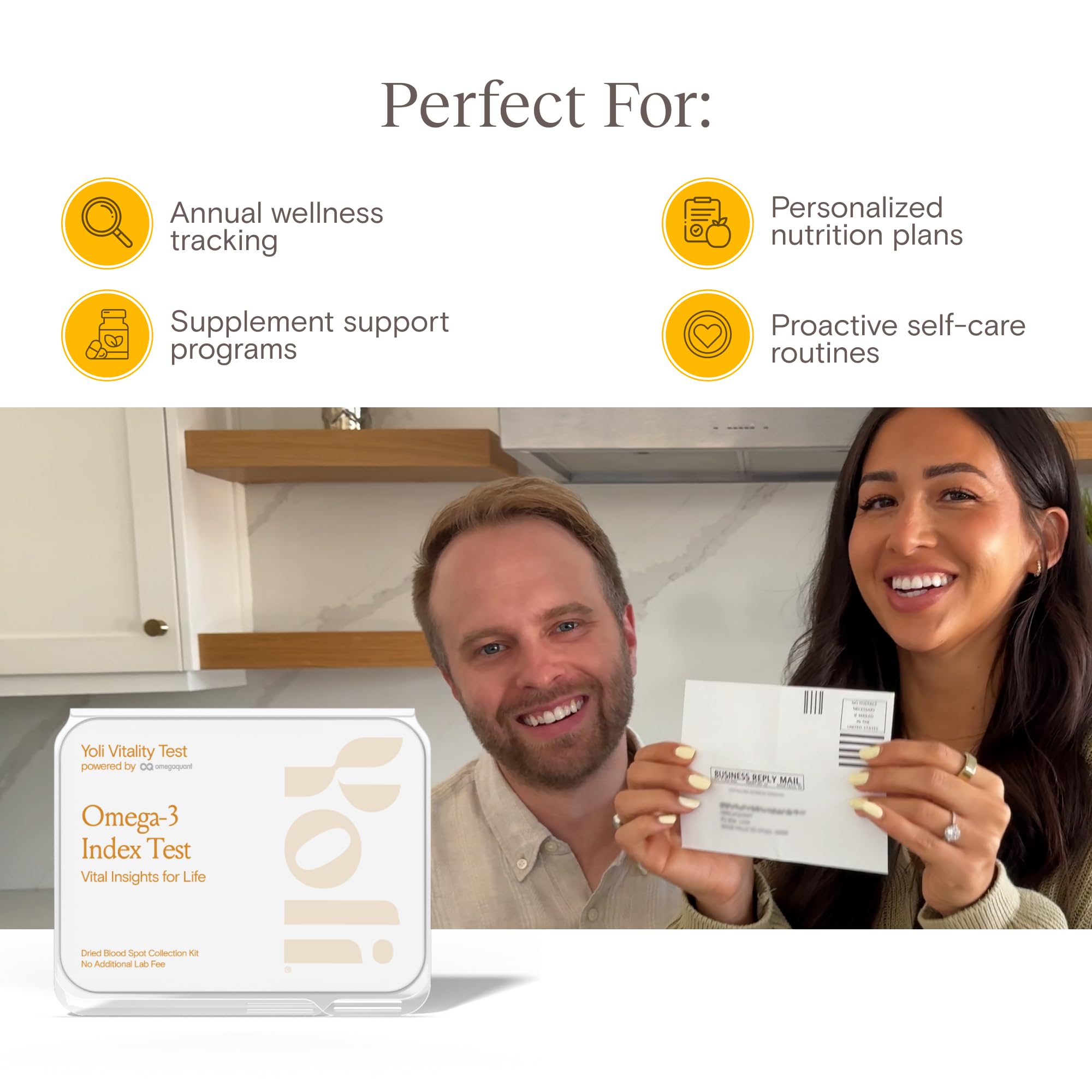 Yoli Vitality Test Kit contents including collection tube and lancet