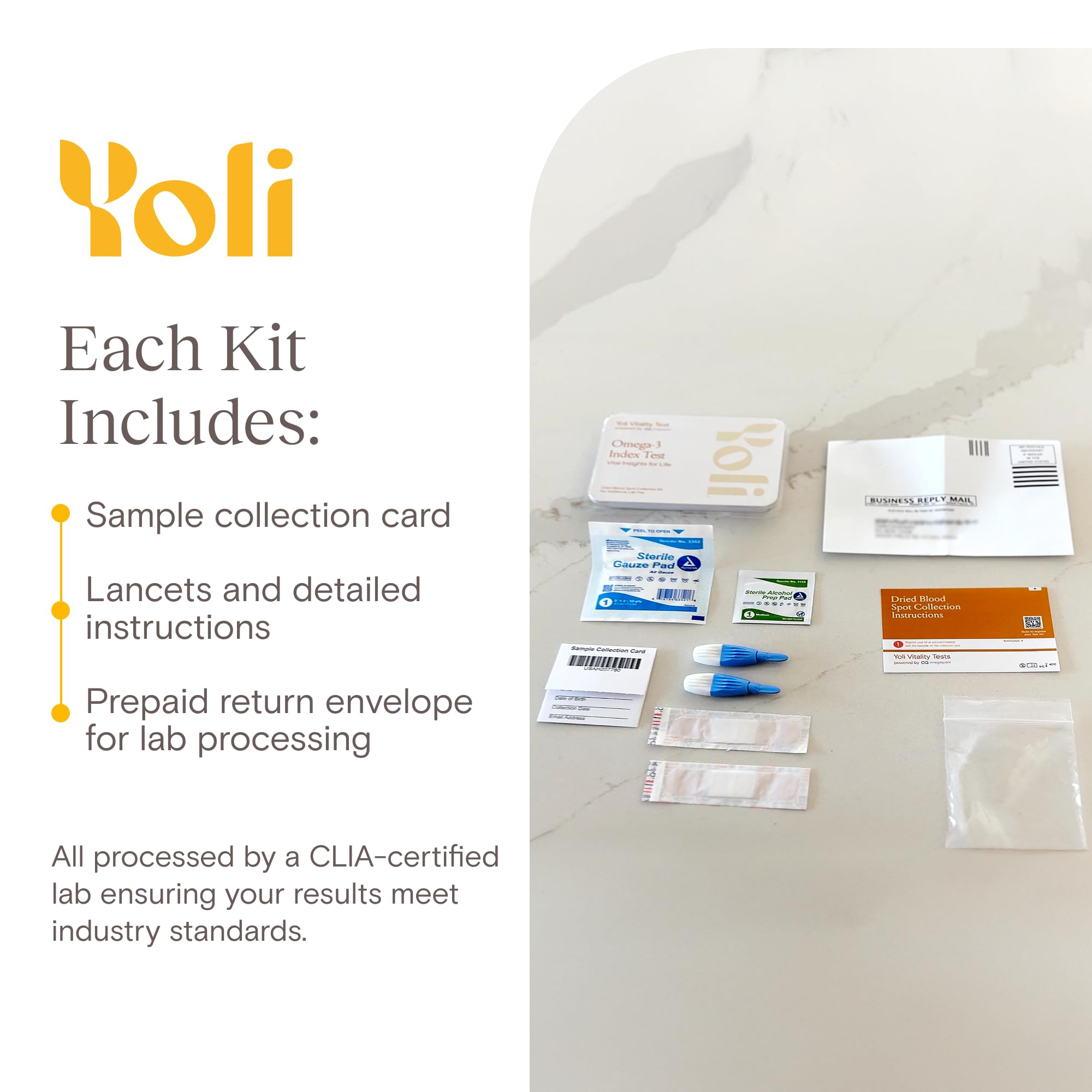 Yoli Vitality Test Kit lab results delivered to inbox securely