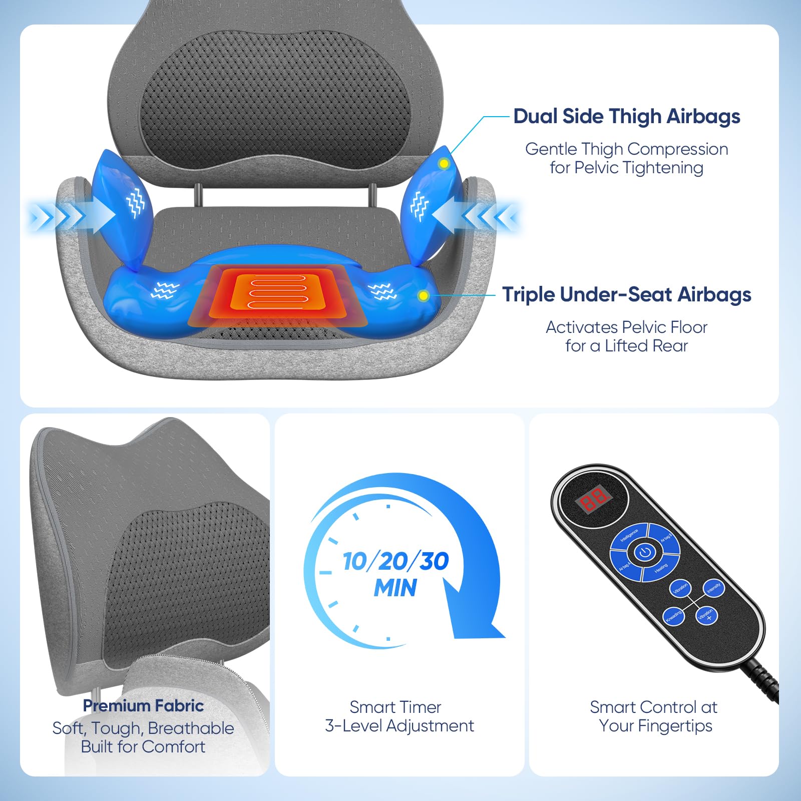 Yolid smart control panel for easy session customization on the cushion.