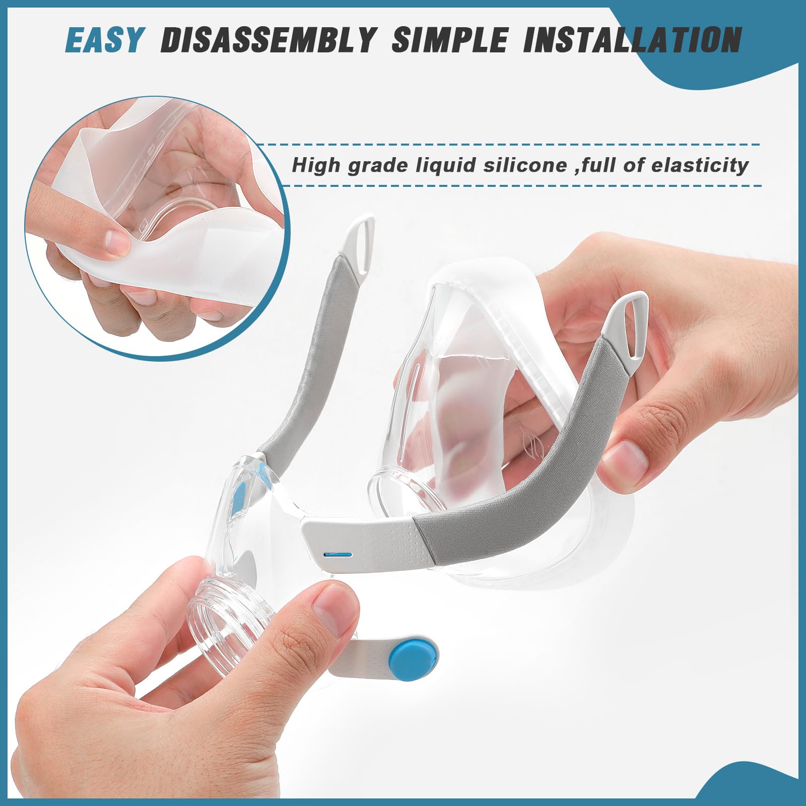 YONCOZY F20 headgear with magnetic clips enables easy on/off.