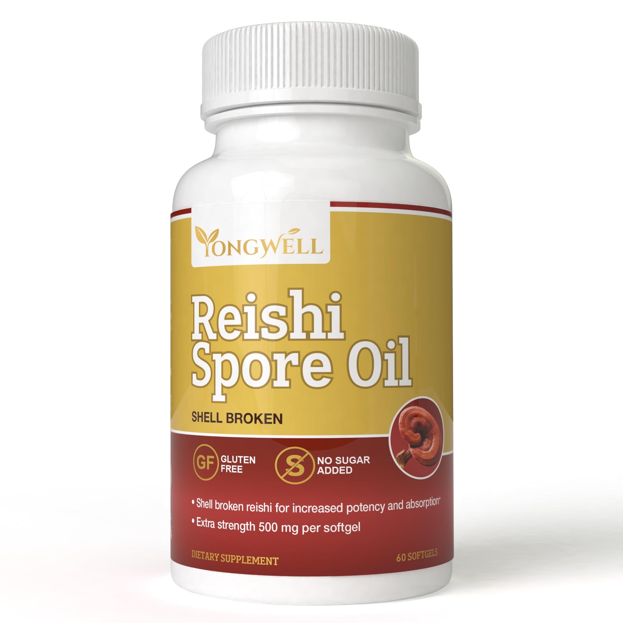 Close-up of YongWell Reishi Spore Oil softgel