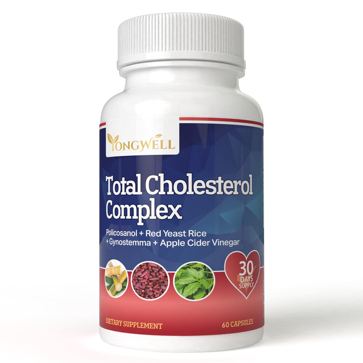 YongWell Total Cholesterol Complex bottle for daily supplementation.